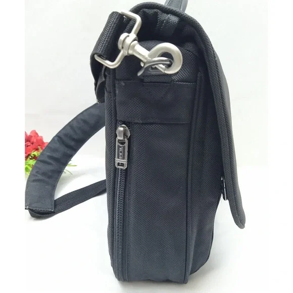 Tumi FXT Ballistic Black Nylon Pushlock Briefcase Messenger Laptop Bag - Picture 5 of 16